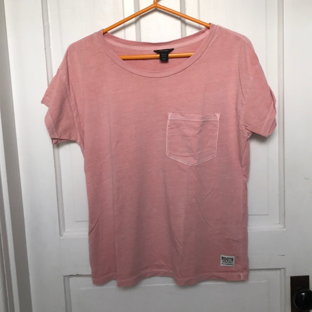 Roots Canada Pink Boxy Tee, Size XS